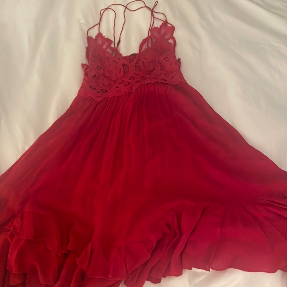 Red free people dress. XS